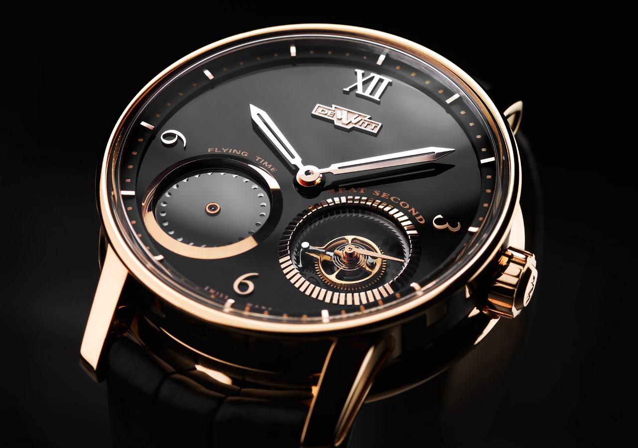 DeWitt Watch Academia Out of Time Rose Gold & Black Crop