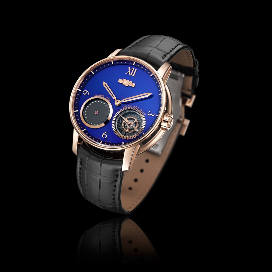 DeWitt Watch Academia Out of Time Rose Gold & Dark Blue 3/4